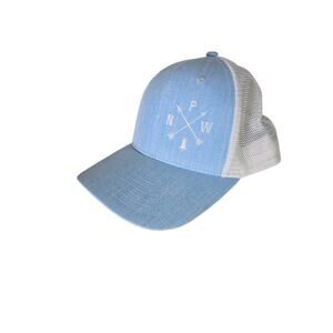 Embroidered Trucker Hat Baby Blue Pacific Northwest Campercore Gorpcore